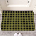 Olive Green Buffalo Check Pattern Print Rubber Doormat