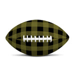 Olive Green Buffalo Check Pattern Print Rugby Ball