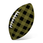 Olive Green Buffalo Check Pattern Print Rugby Ball
