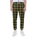 Olive Green Buffalo Check Pattern Print Joggers