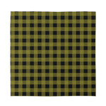 Olive Green Buffalo Check Pattern Print Silk Bandana