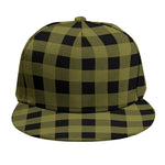 Olive Green Buffalo Check Pattern Print Snapback Cap