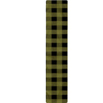 Olive Green Buffalo Check Pattern Print Table Runner
