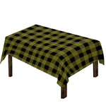Olive Green Buffalo Check Pattern Print Tablecloth