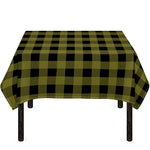 Olive Green Buffalo Check Pattern Print Tablecloth