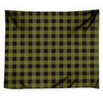 Olive Green Buffalo Check Pattern Print Tapestry