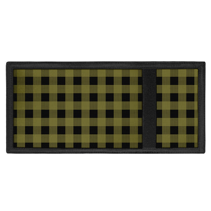 Olive Green Buffalo Check Pattern Print Trifold Wallet