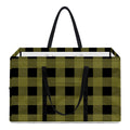 Olive Green Buffalo Check Pattern Print Utility Tote Bag