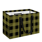 Olive Green Buffalo Check Pattern Print Utility Tote Bag