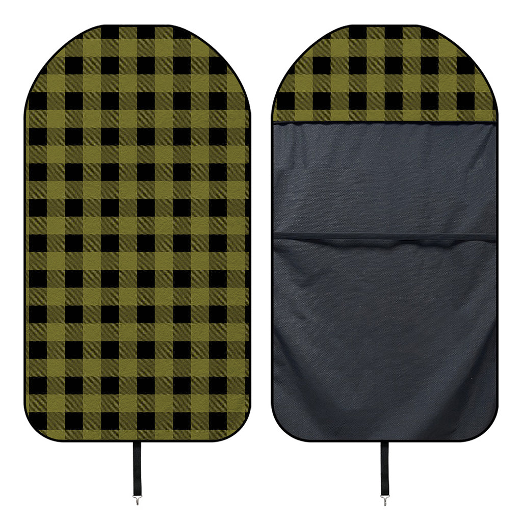 Olive Green Buffalo Check Pattern Print Waterproof Car Seat Cover