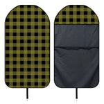 Olive Green Buffalo Check Pattern Print Waterproof Car Seat Cover