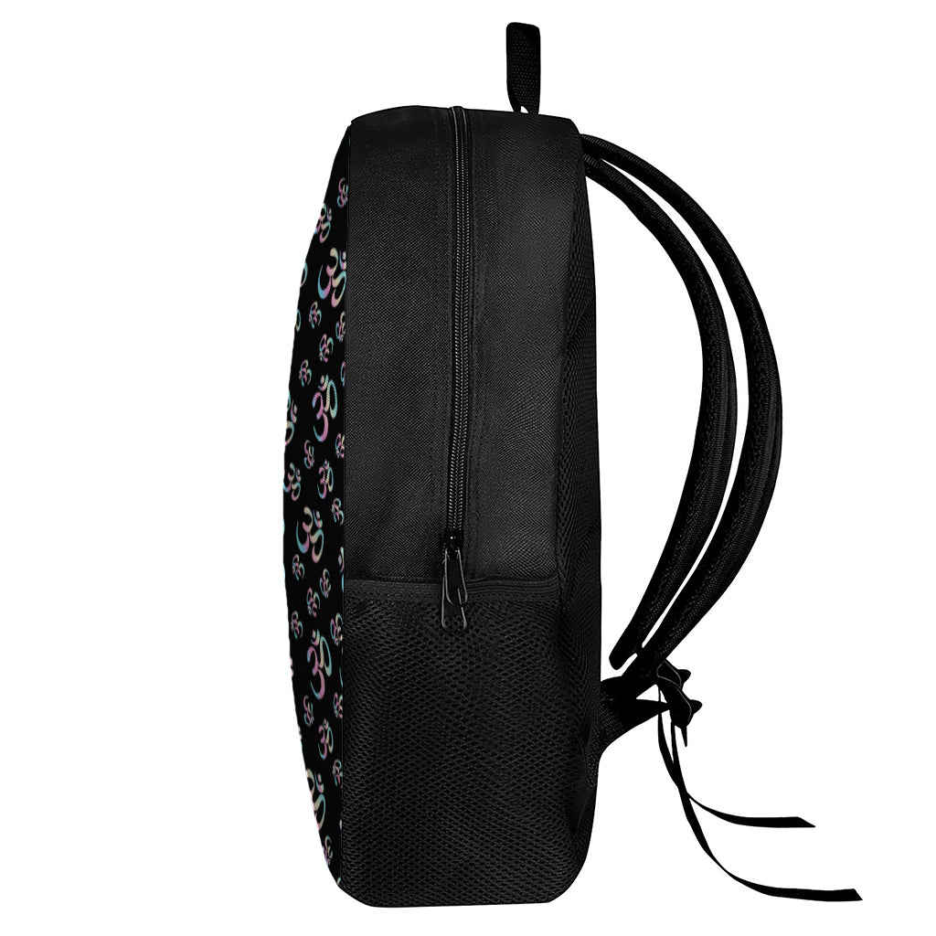 Om Sign Pattern Print 17 Inch Backpack