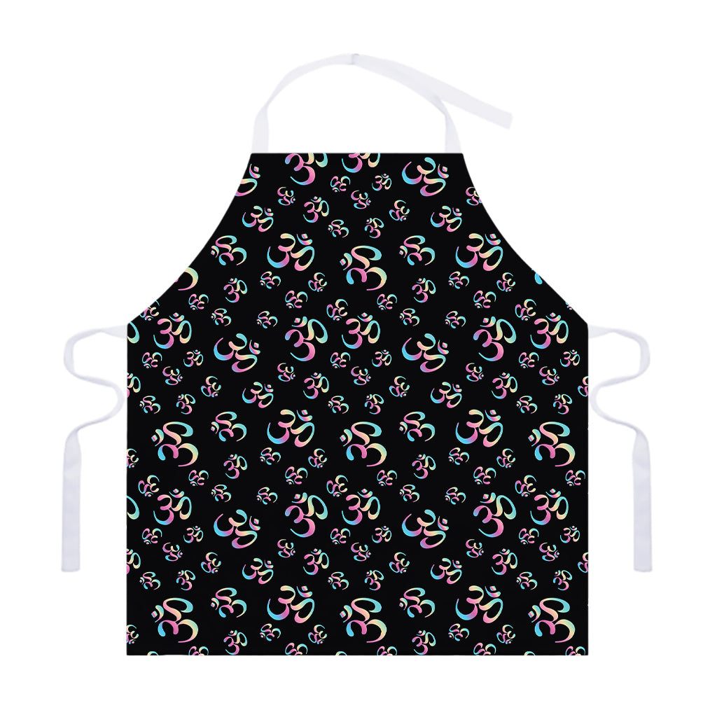 Om Sign Pattern Print Adjustable Apron