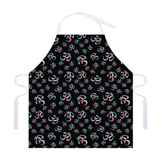 Om Sign Pattern Print Adjustable Apron