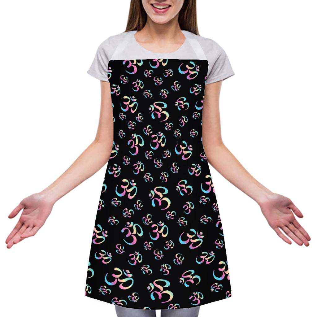 Om Sign Pattern Print Adjustable Apron