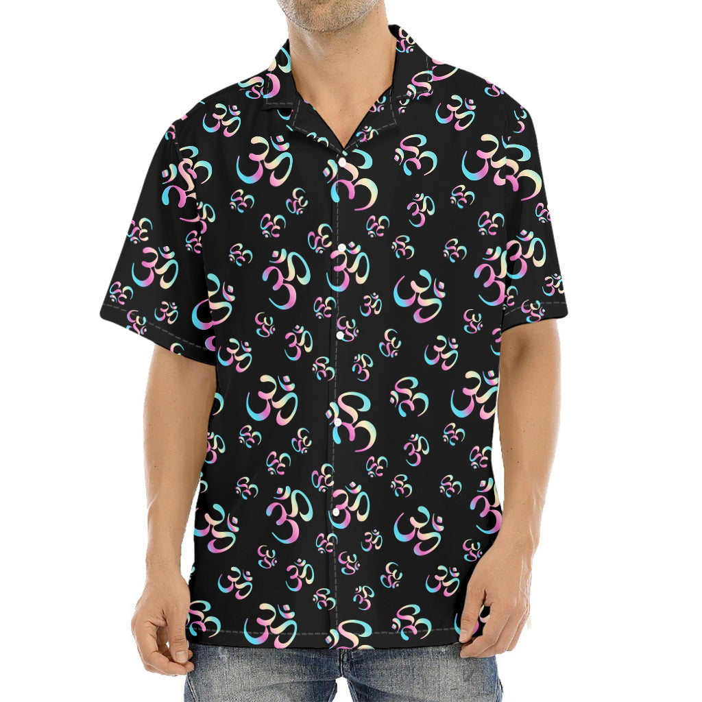 Om Sign Pattern Print Aloha Shirt