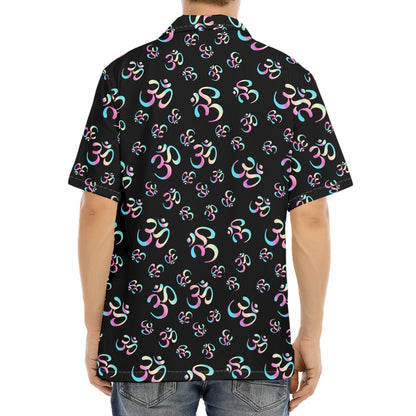 Om Sign Pattern Print Aloha Shirt