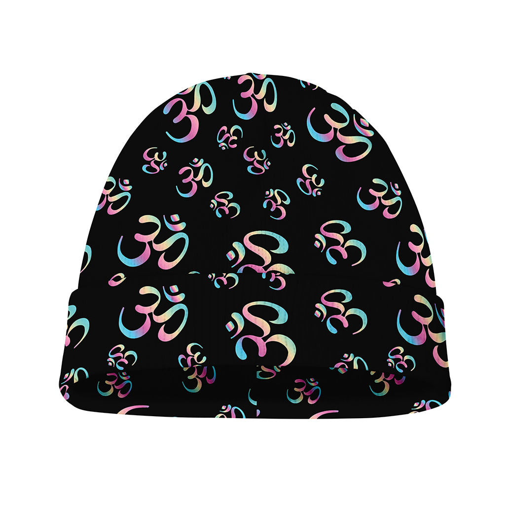 Om Sign Pattern Print Beanie