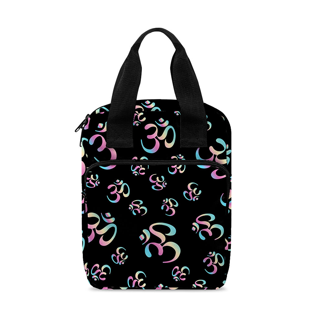 Om Sign Pattern Print Bible Tote Bag