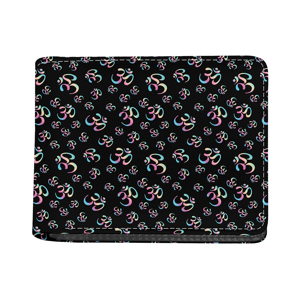 Om Sign Pattern Print Bifold Wallet