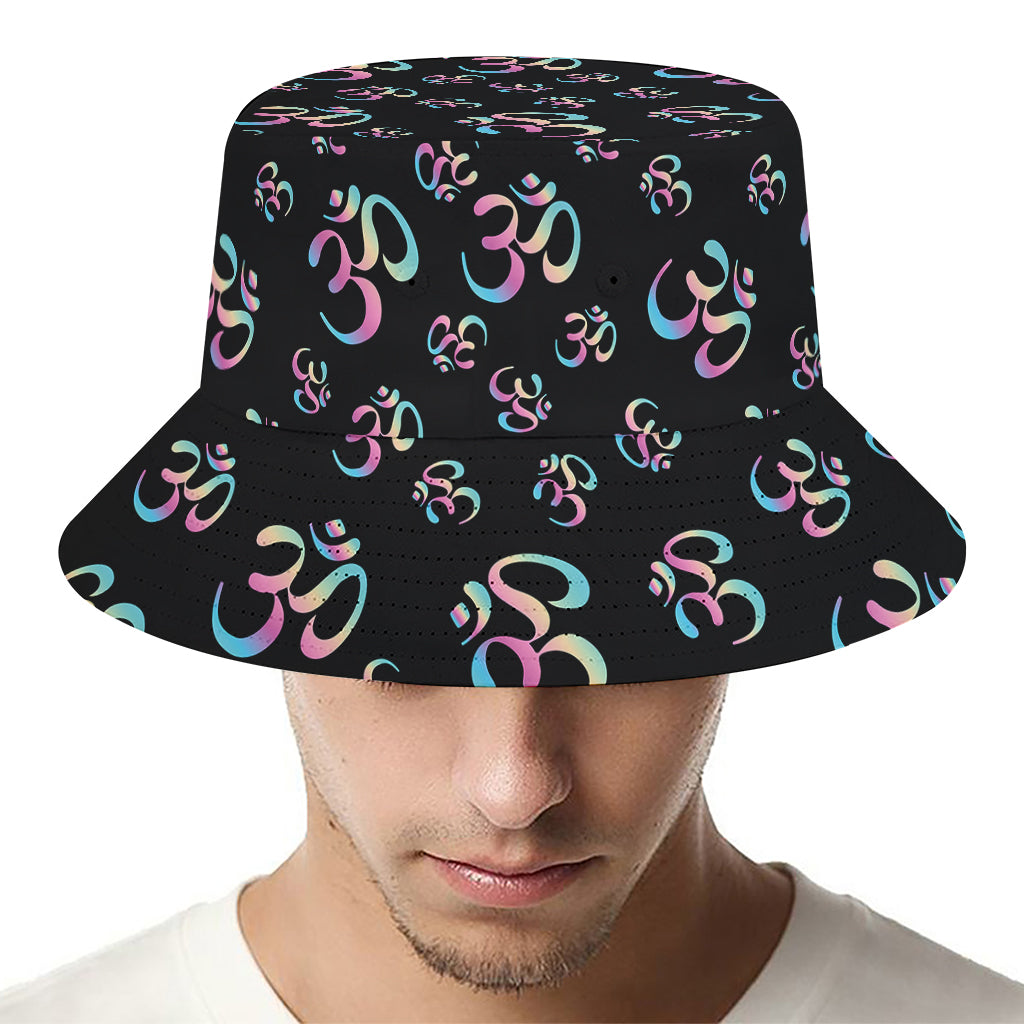 Om Sign Pattern Print Bucket Hat