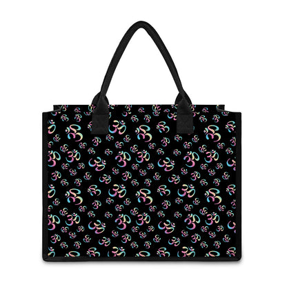 Om Sign Pattern Print Canvas Tote Bag