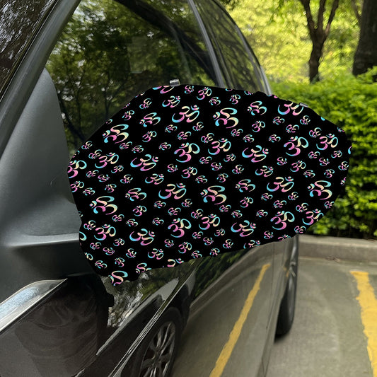 Om Sign Pattern Print Car Side Mirror Covers