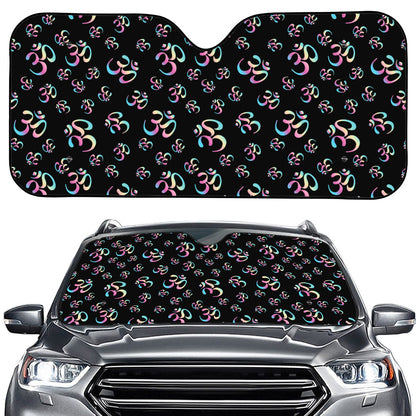 Om Sign Pattern Print Car Windshield Sun Shade