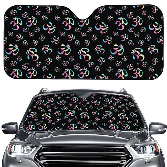 Om Sign Pattern Print Car Windshield Sun Shade