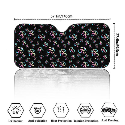 Om Sign Pattern Print Car Windshield Sun Shade