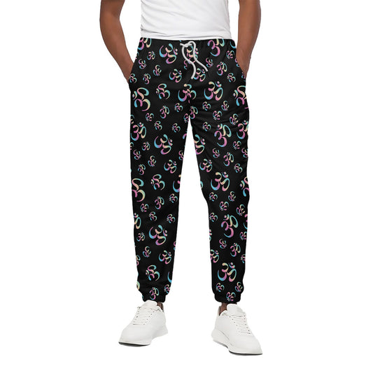 Om Sign Pattern Print Cotton Pants