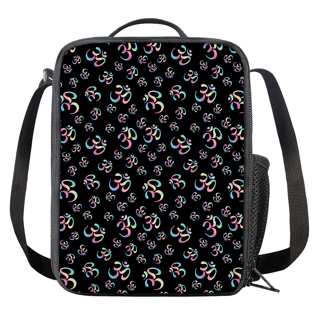 Om Sign Pattern Print Crossbody Lunch Bag