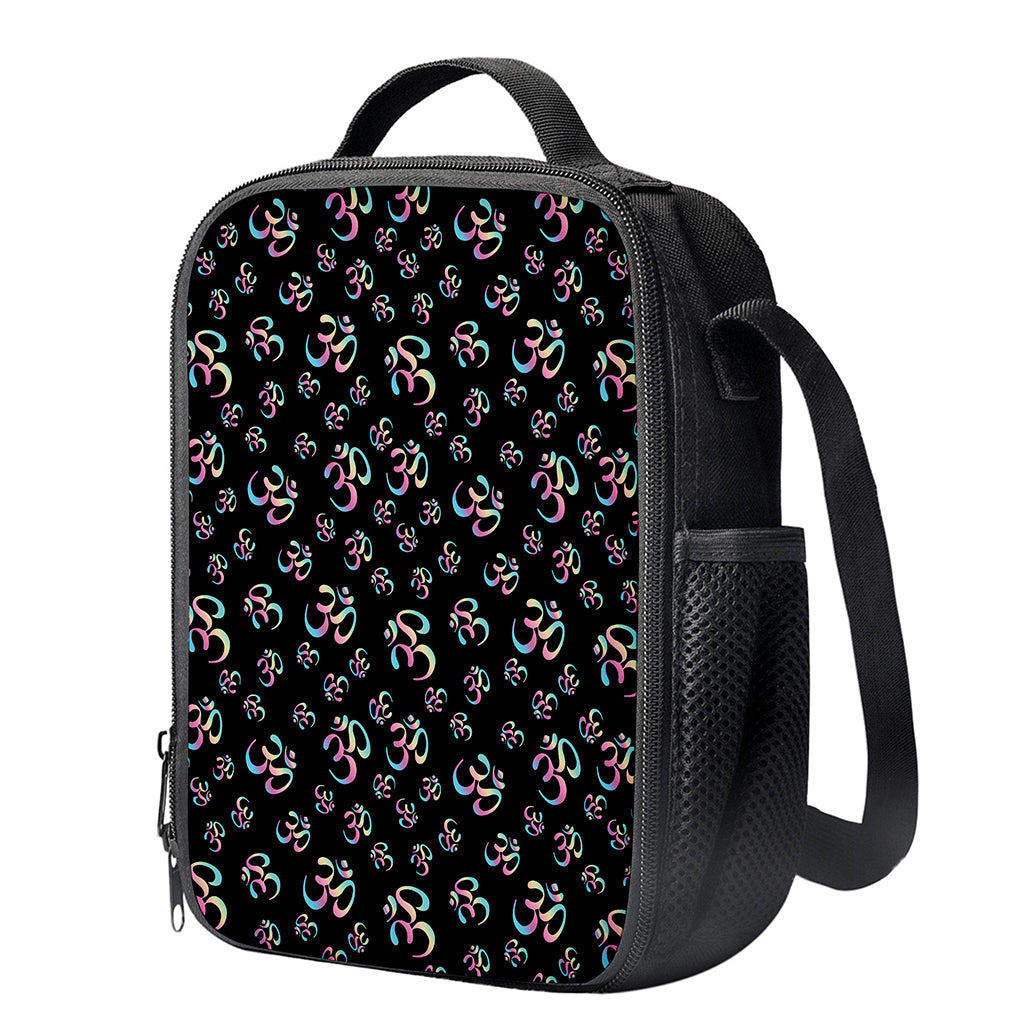 Om Sign Pattern Print Crossbody Lunch Bag