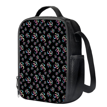 Om Sign Pattern Print Crossbody Lunch Bag