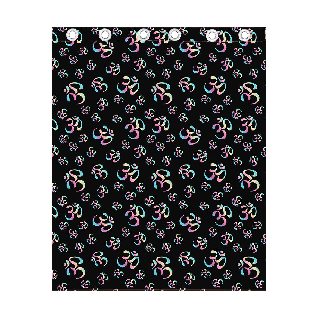 Om Sign Pattern Print Curtain