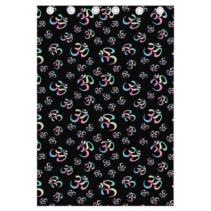 Om Sign Pattern Print Curtain