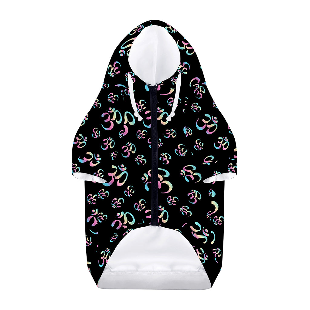 Om Sign Pattern Print Dog Zip Up Hoodie