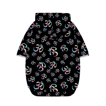 Om Sign Pattern Print Dog Zip Up Hoodie