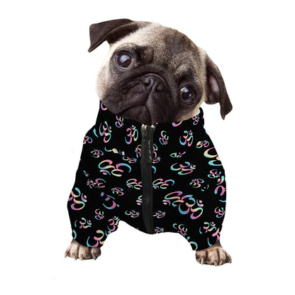 Om Sign Pattern Print Dog Zip Up Jacket