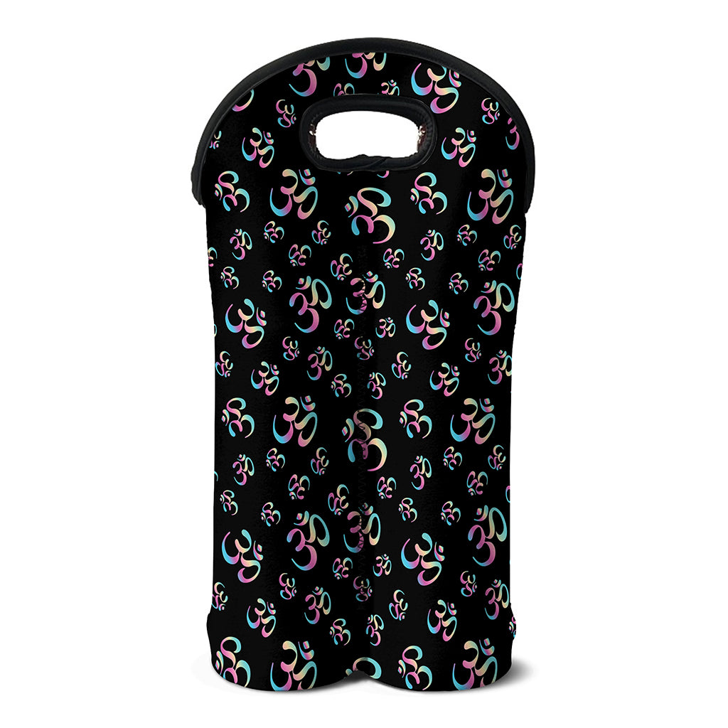 Om Sign Pattern Print Double Neoprene Wine Tote