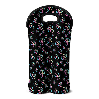 Om Sign Pattern Print Double Neoprene Wine Tote