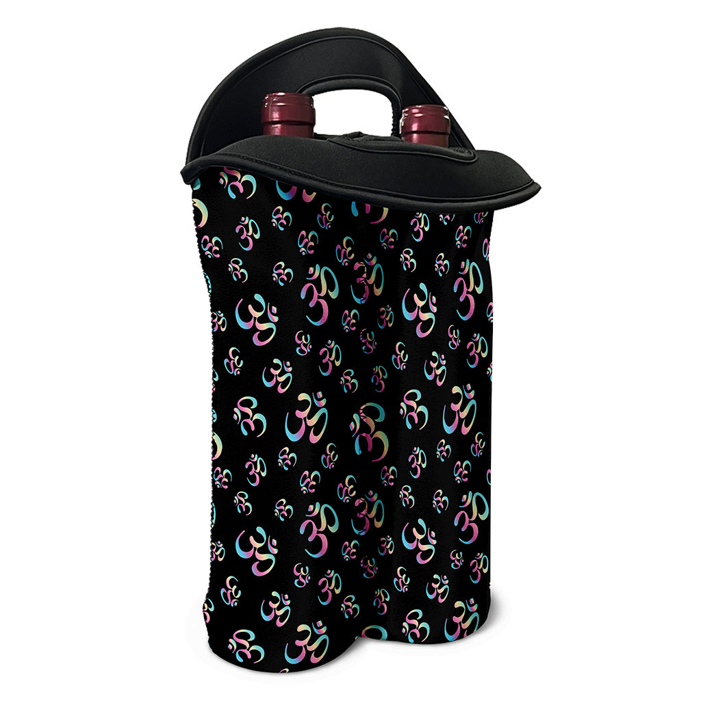 Om Sign Pattern Print Double Neoprene Wine Tote