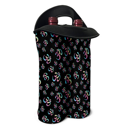 Om Sign Pattern Print Double Neoprene Wine Tote