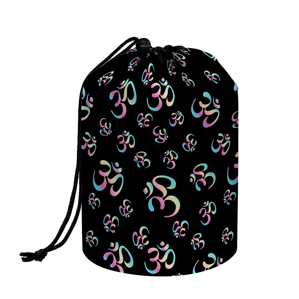 Om Sign Pattern Print Drawstring Makeup Bag