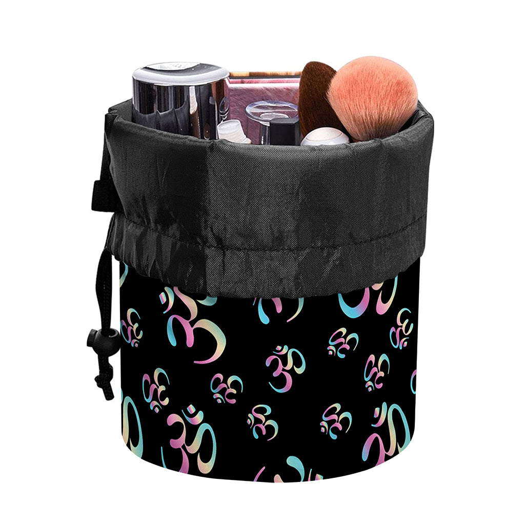 Om Sign Pattern Print Drawstring Makeup Bag