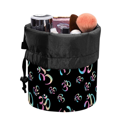 Om Sign Pattern Print Drawstring Makeup Bag
