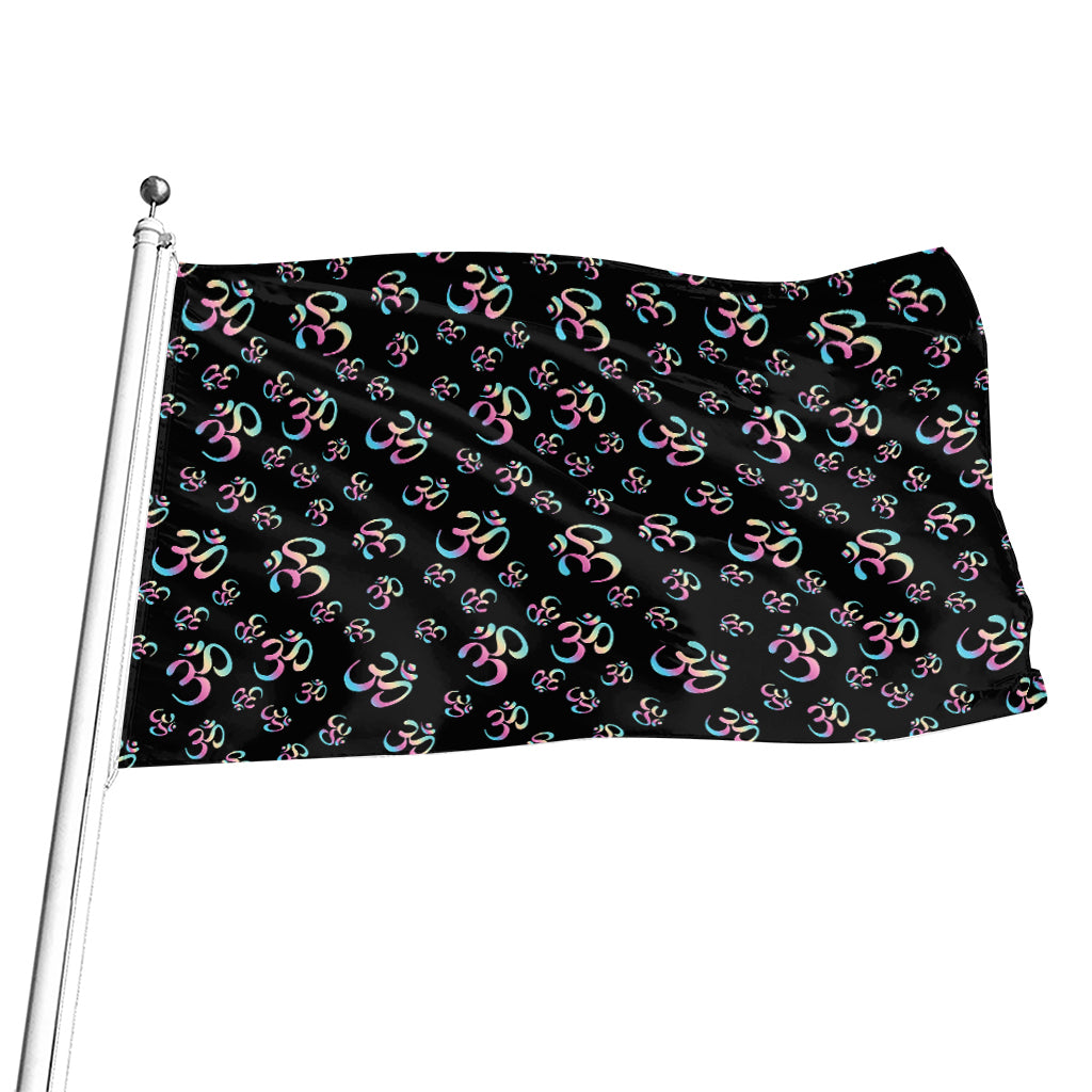 Om Sign Pattern Print Flag