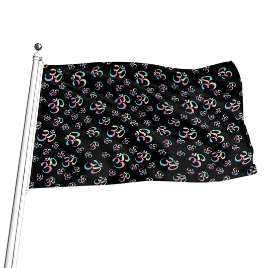Om Sign Pattern Print Flag