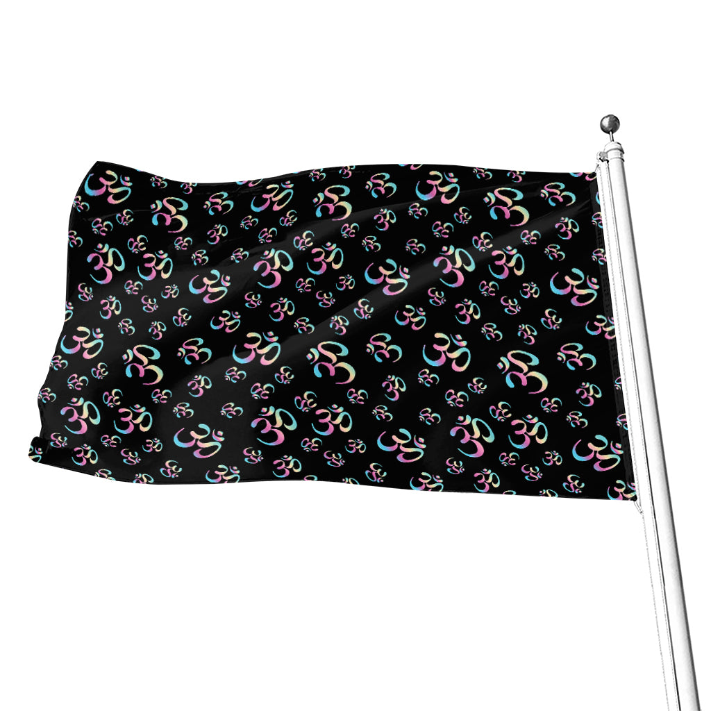 Om Sign Pattern Print Flag