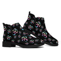 Om Sign Pattern Print Flat Ankle Boots